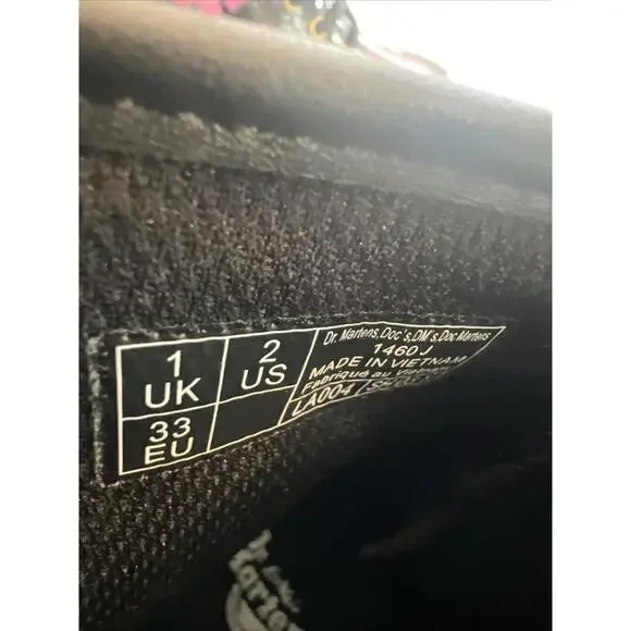 Girl's Boots Dr. Martens Pansey Fayre Boot Patent Lamper Size US 3 Black/Pink - Picture 8 of 8